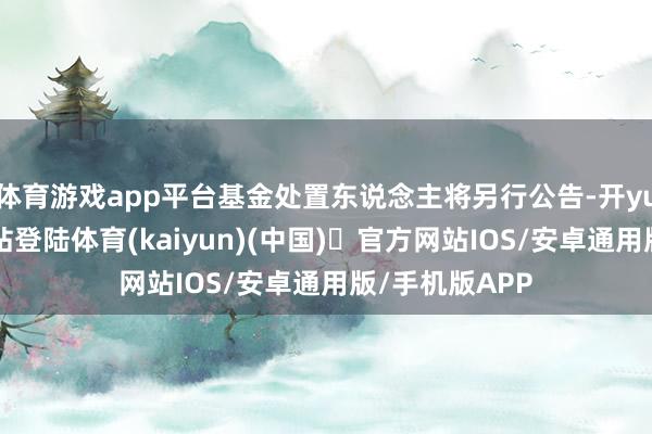 体育游戏app平台基金处置东说念主将另行公告-开yun体育官方网站登陆体育(kaiyun)(中国)❥官方网站IOS/安卓通用版/手机版APP