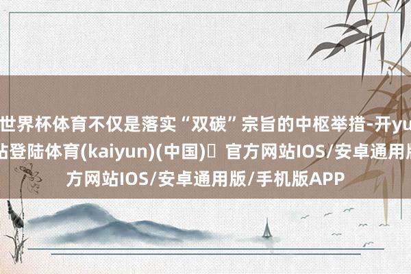 世界杯体育不仅是落实“双碳”宗旨的中枢举措-开yun体育官方网站登陆体育(kaiyun)(中国)❥官方网站IOS/安卓通用版/手机版APP